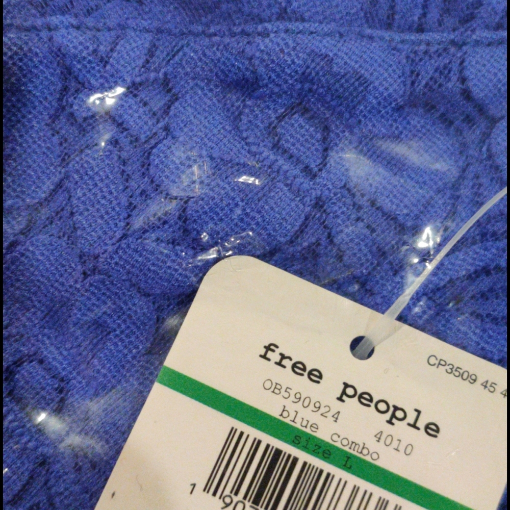 Free People Blue Galloon Racerback Bralette Lg - Picture 4 of 5